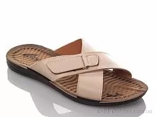 Шлепки M6377 beige DeMur / p. 40-45 / 6пар