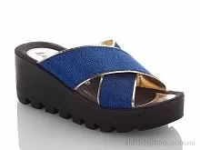 Шлепки W777-19 blue-gold DeMur / p. 36-40 / 6пар