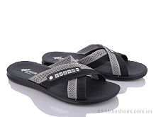 Шлепки 2024-004-1 чорний-сірий батал DeMur / p. 43-47 / 6пар