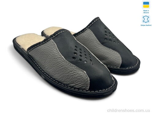 Тапки 002-2 сіро-чорний Rai shoes / p. 41-45 / 6пар