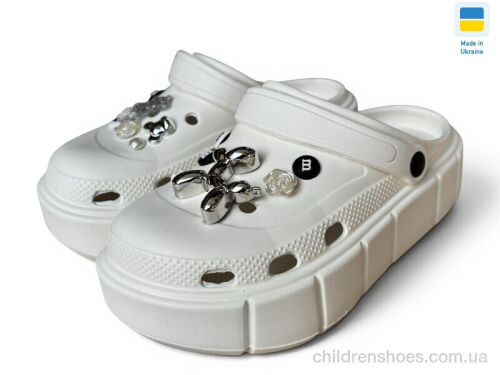 Кроксы E152-2-6 білий Rai shoes / p. 36-40 / 6пар