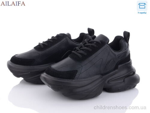 Кроссовки 8201 all black Ailaifa / p. 36-41 / 6пар