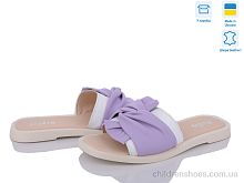 Шлепки женские Delis 4118 біл.+лаванда ш. Шлепки 4118 біл.+лаванда ш. L.Shoes / p. 36-40 / 6пар