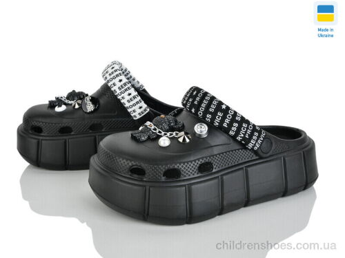 Кроксы E152-2-4 чорний Rai shoes / p. 36-40 / 6пар