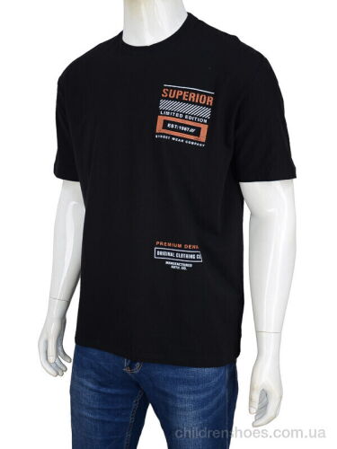 Футболка 3188-19 black Мир / p. 3XL-6XL / 4пар