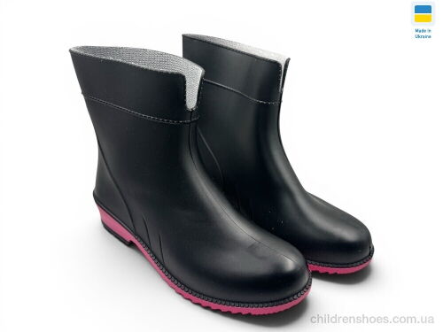 Резиновая обувь Літма чорно-рожевий Rai shoes / p. 36-41 / 6пар