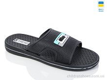 Шлепки N205 чорно-бірюзовий Lot Shoes / p. 41-46 / 8пар