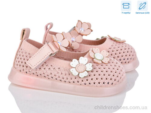 Туфли B1081 pink LED Poni kids / p. 21-25 / 5пар