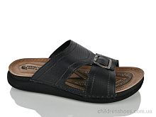 Шлепки 006-1 чорний шкіра Lot Shoes / p. 41-45 / 6пар
