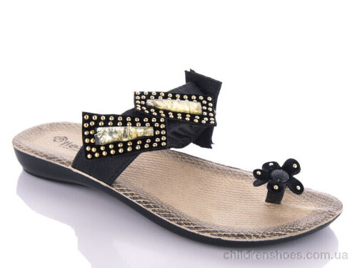 Шлепки W26-07200 black DeMur / p. 36-40 / 6пар