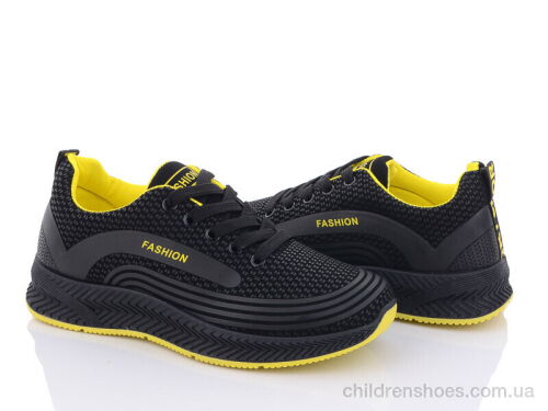 Кроссовки 197-141 black-yellow Violeta / p. 36-41 / 8пар