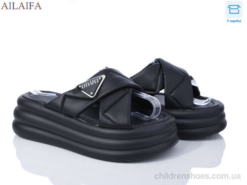 Шлепки 7019 all black Ailaifa / p. 36-41 / 8пар