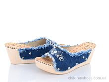 Шлепки WD285 синій DeMur / p. 36-40 / 6пар