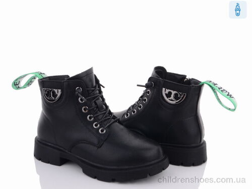 Ботинки Y106(7603) black-green Violeta / p. 31-36 / 6пар
