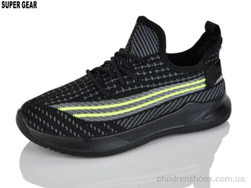 Кроссовки 01-1378 black Super Gear / p. 31-36 / 12пар