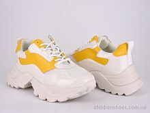 Кроссовки 166-12 white-yellow Violeta / p. 36-41 / 8пар