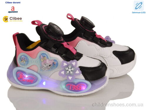 Кроссовки EA368 black-peach LED Clibee-Doremi / p. 22-27 / 6пар