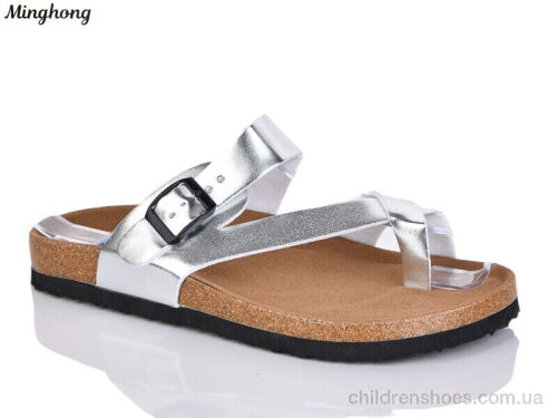 Шлепки 2503 silver Minghong / p. 36-41 / 8пар