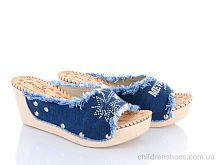 Шлепки WD286 синій DeMur / p. 36-40 / 6пар