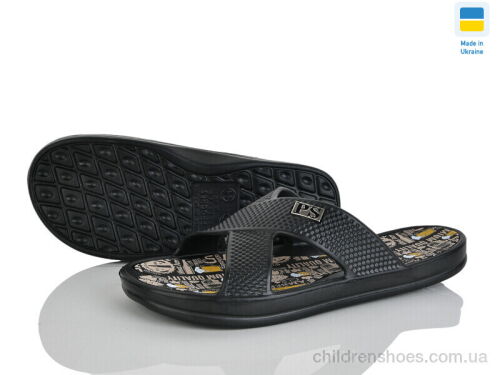 Шлепки E227 чорний Rai shoes / p. 41-46 / 8пар