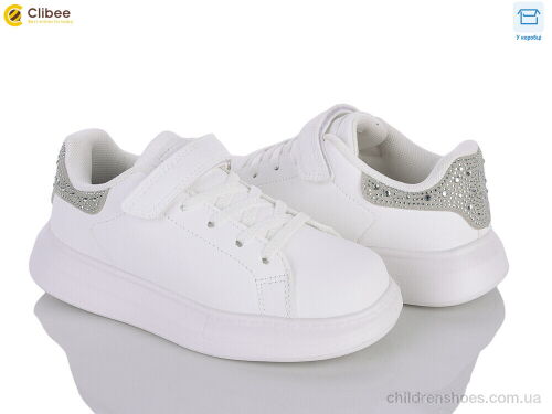 Кроссовки LC1192-2 white-silver Clibee / p. 32-37 / 6пар