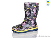 Резиновая обувь Чобіт дитячий чорний Lot Shoes / p. 27-35 / 9пар