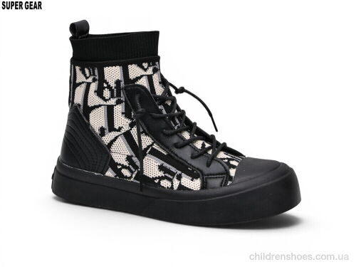 Ботинки 01-03A black Super Gear / p. 31-36 / 6пар