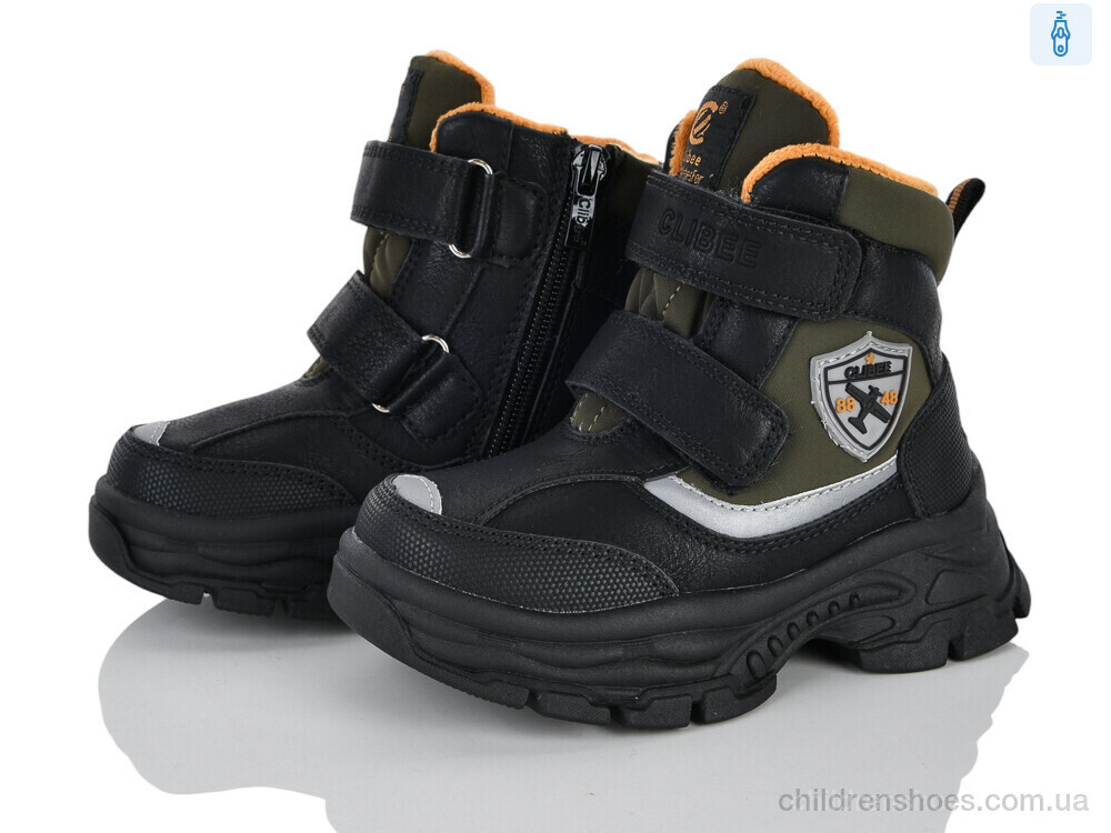 Ботинки HB396 black-green Clibee-ShoSho / p. 26-31 / 6пар