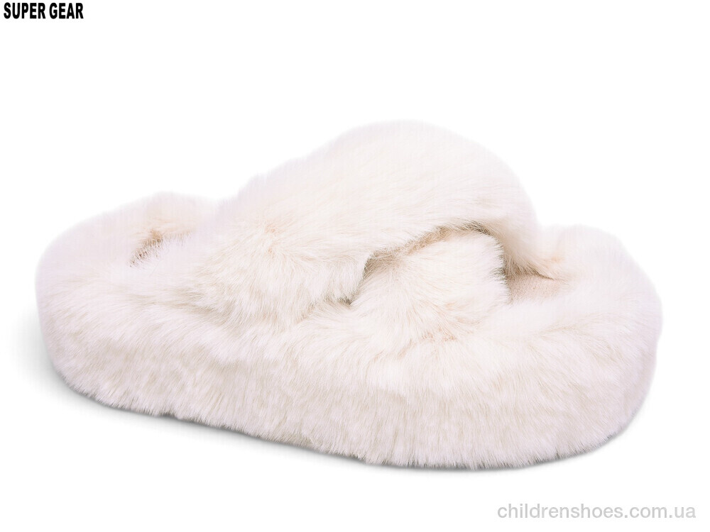 Тапки PU009 white Super Gear / p. 36-40 / 8пар
