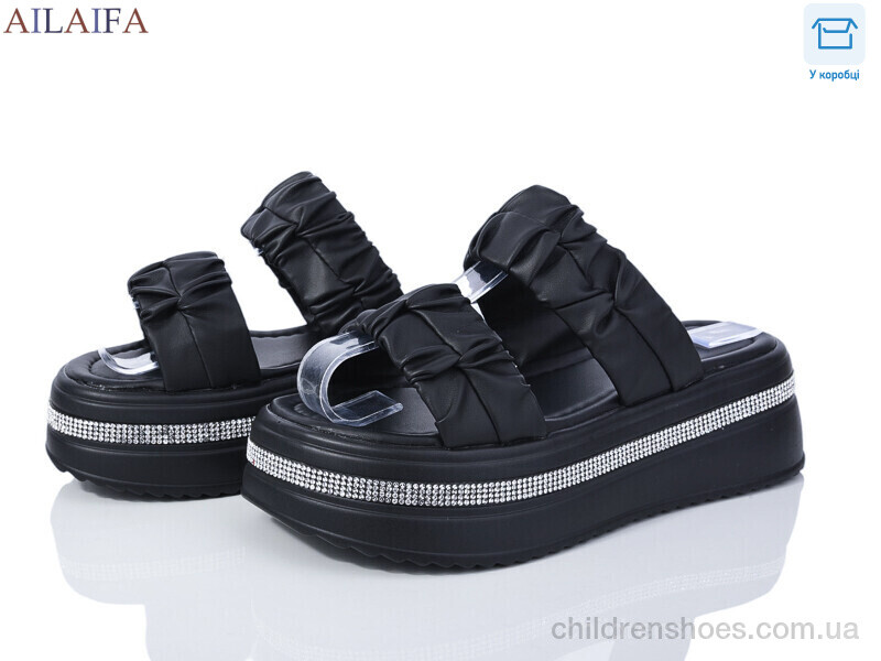 Шлепки женские Ailaifa 7039 all black