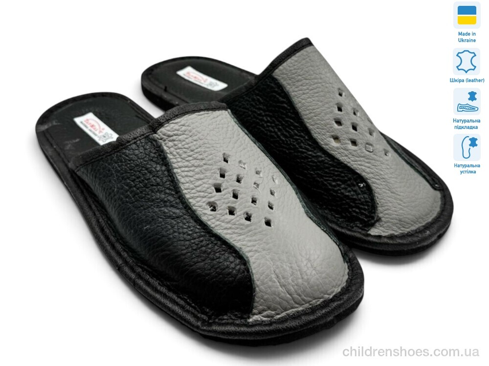 Тапки Тапмал 004 чорно-сірий Rai shoes / p. 41-45 / 6пар