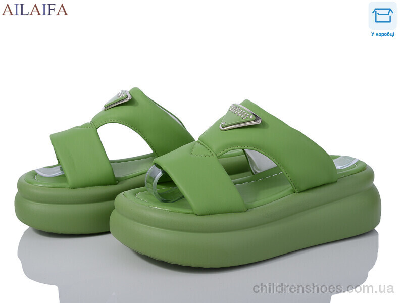 Шлепки женские Ailaifa 8010 green