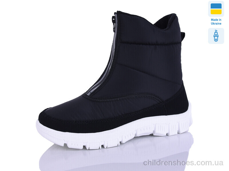 Ботинки No brand 1323 чорний біла підошва відбивач