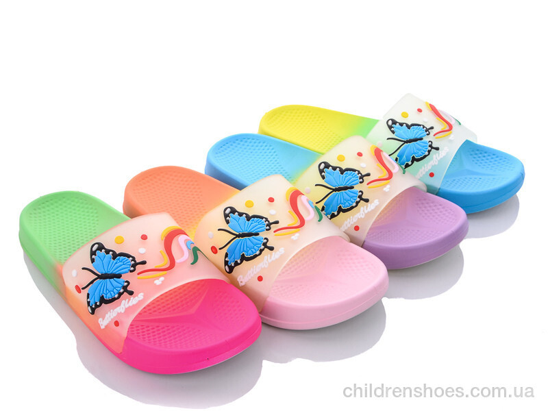 Шлепки женские No brand 2088-22 бабочка mix