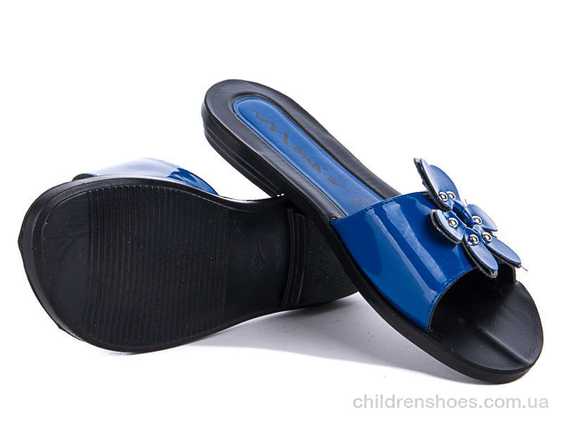 Шлепки женские Selena ромашка синий