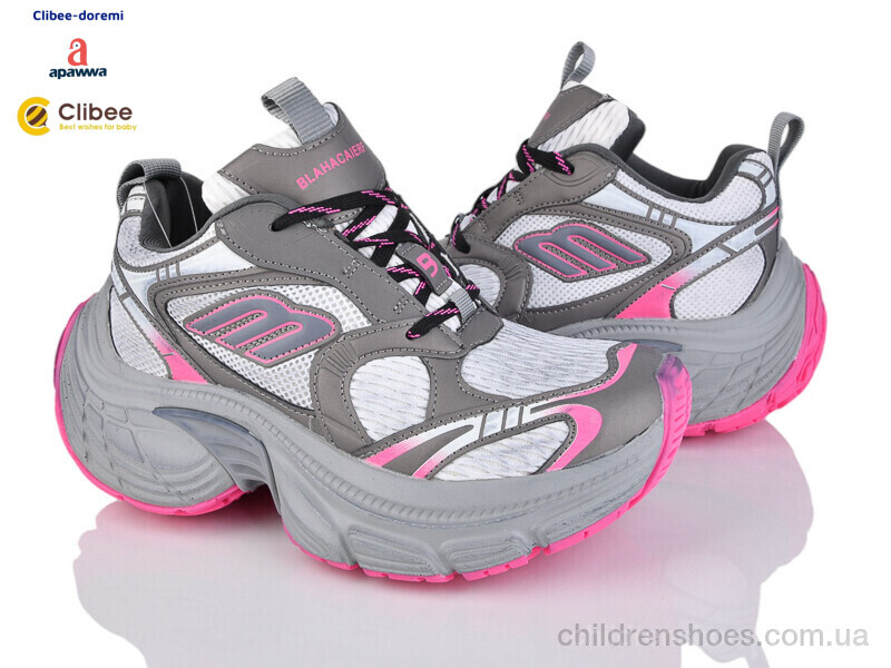 Кроссовки Apawwa D23991 grey-pink