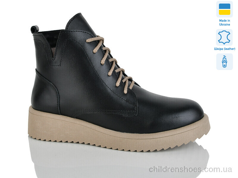 Ботинки No brand 33 чорний беж к. зима