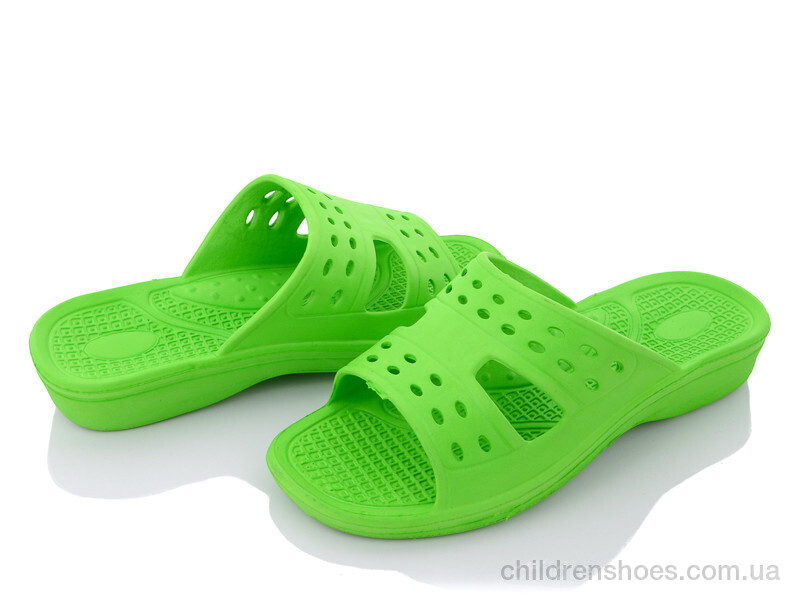 Шлепки женские No brand Домино 1001 зел.