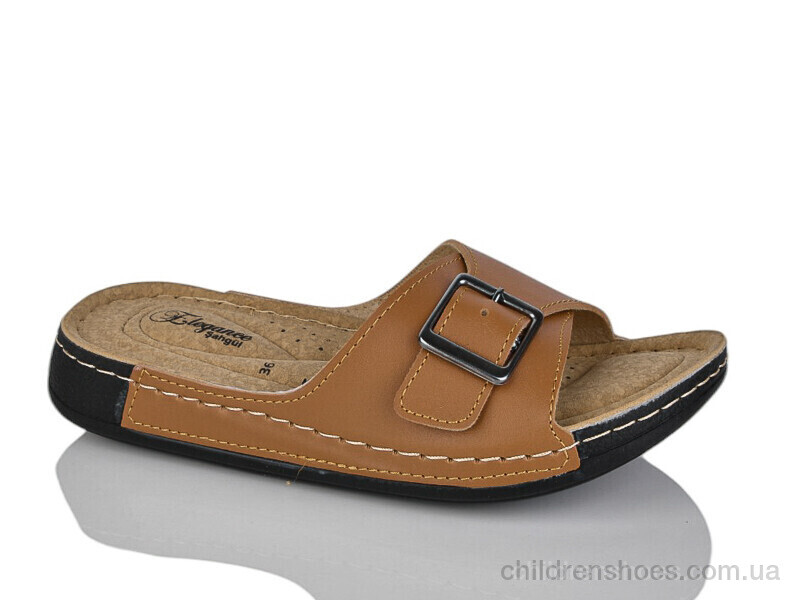 Шлепки женские Elegance 5300 коричневий