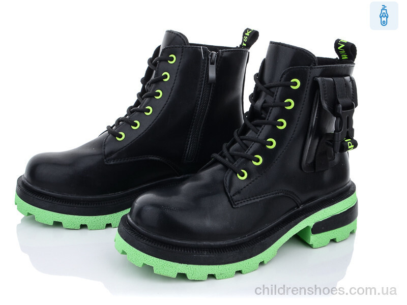 Ботинки 197-36 black-green Violeta / p. 36-41 / 8пар
