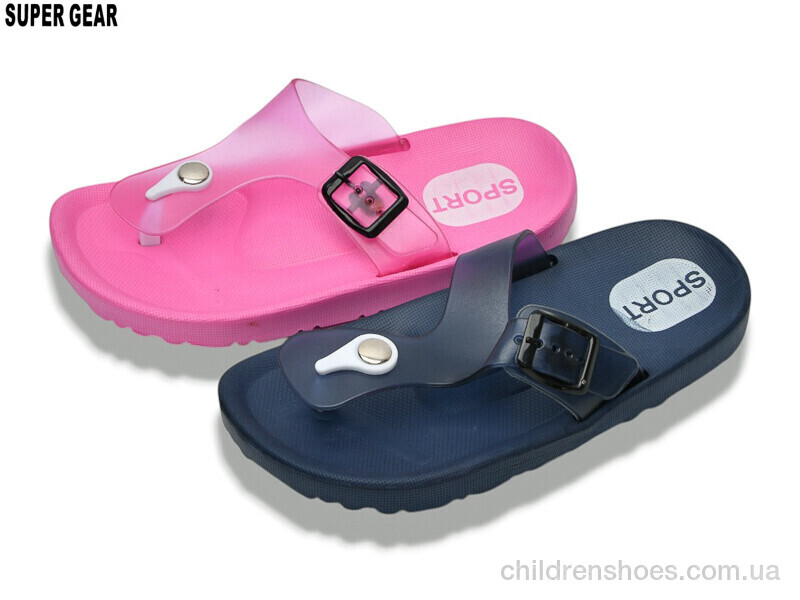Шлепки детские Super Gear 01-2467 navy-pink mix