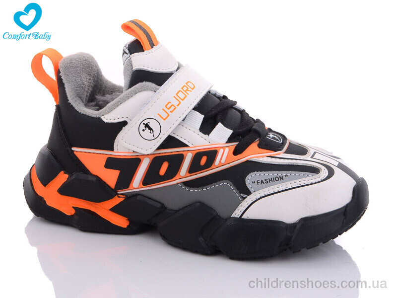 Кроссовки 2068А чорно-помаранчевий Comfort-baby / p. 31-36 / 8пар