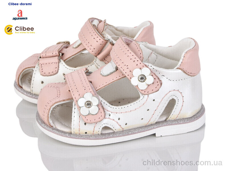 Босоножки Clibee E273F white-pink