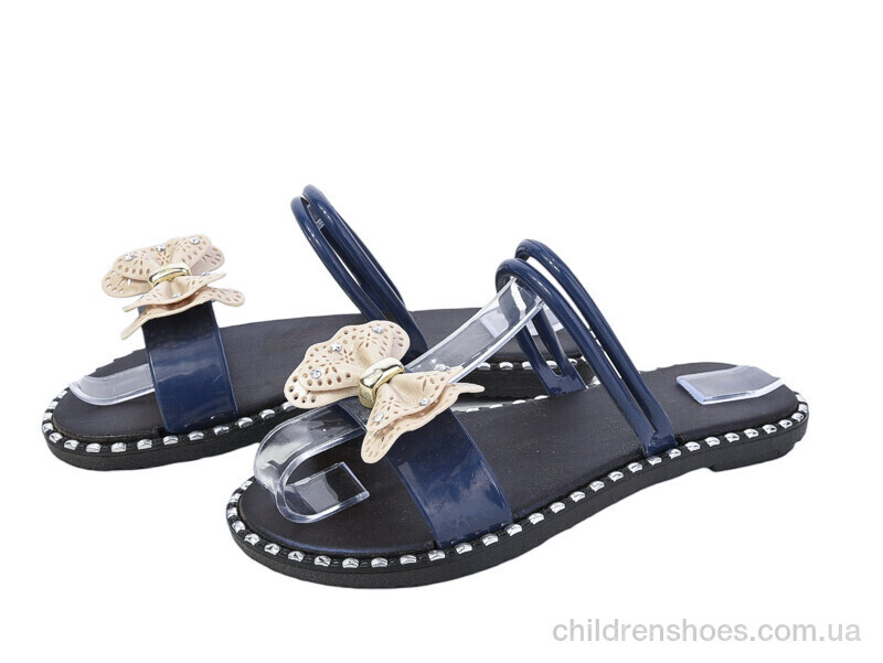 Шлепки женские No brand Бант Силікон синій