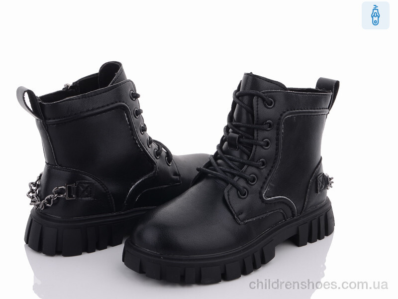 Ботинки Y100(0580B) black Violeta / p. 32-37 / 6пар