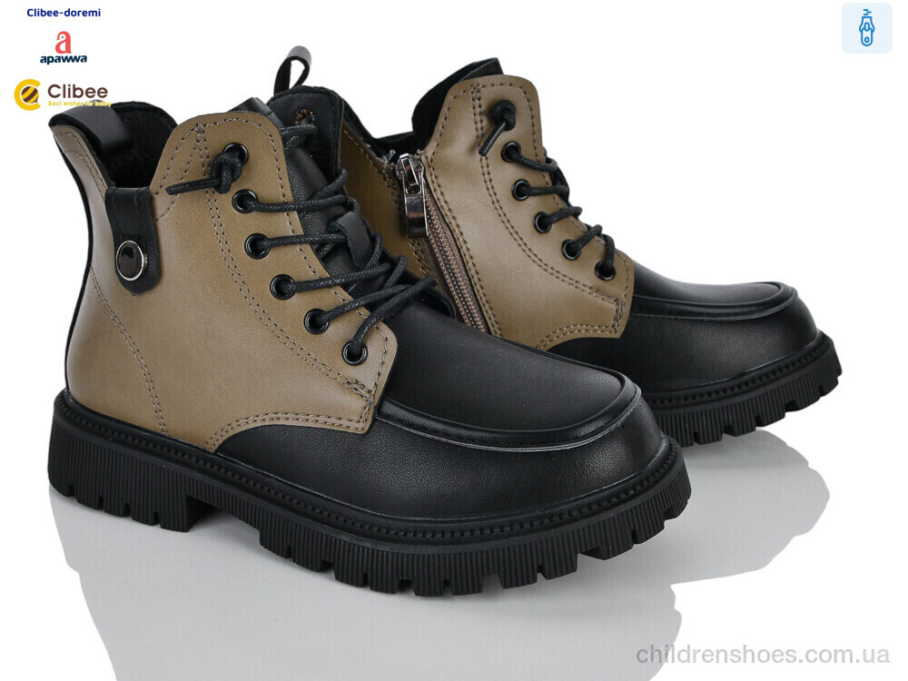 Ботинки ABC132-1 black-greeen Clibee-Doremi / p. 31-36 / 6пар
