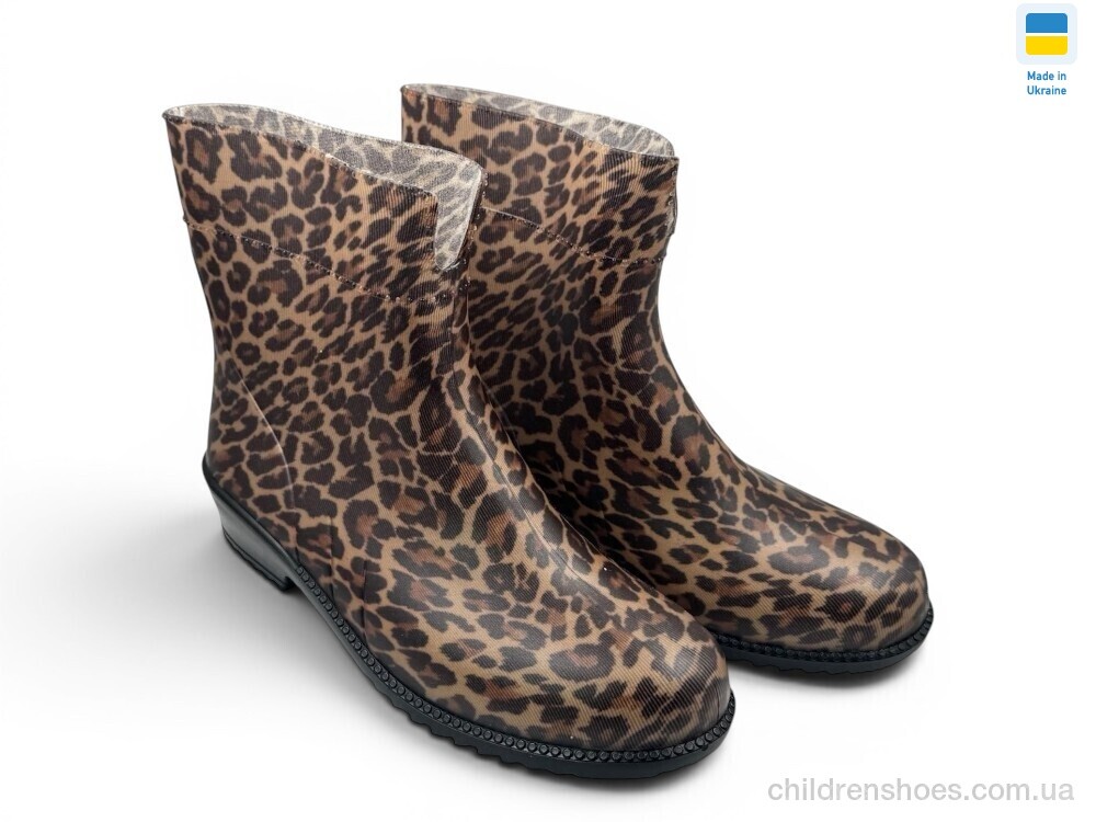 Резиновая обувь Леопард коричневий Rai shoes / p. 36-41 / 6пар