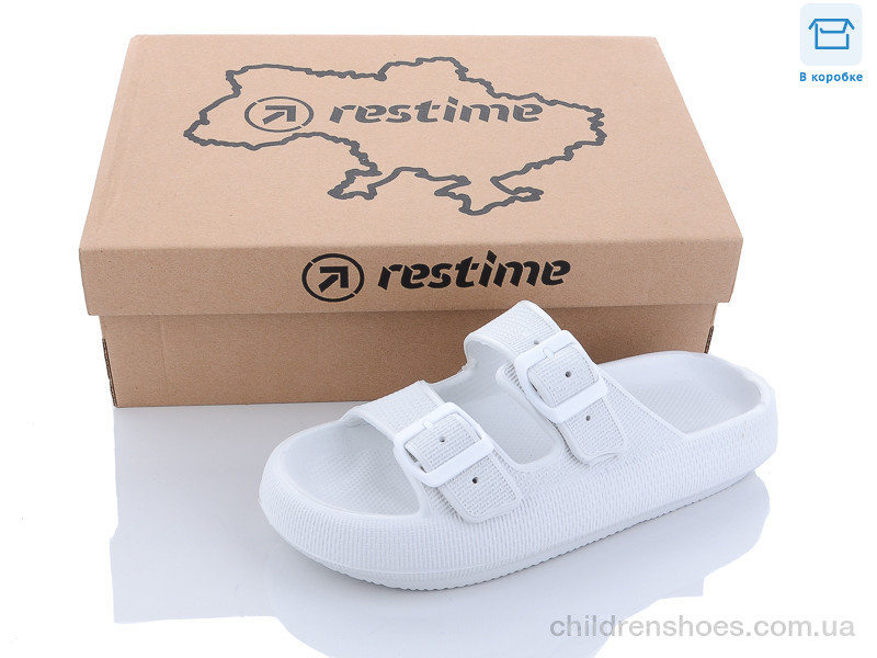 Шлепки женские Restime TWL22034 white