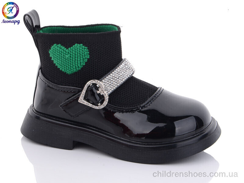 Туфли F6619 black-green Леопард / p. 23-27 / 10пар