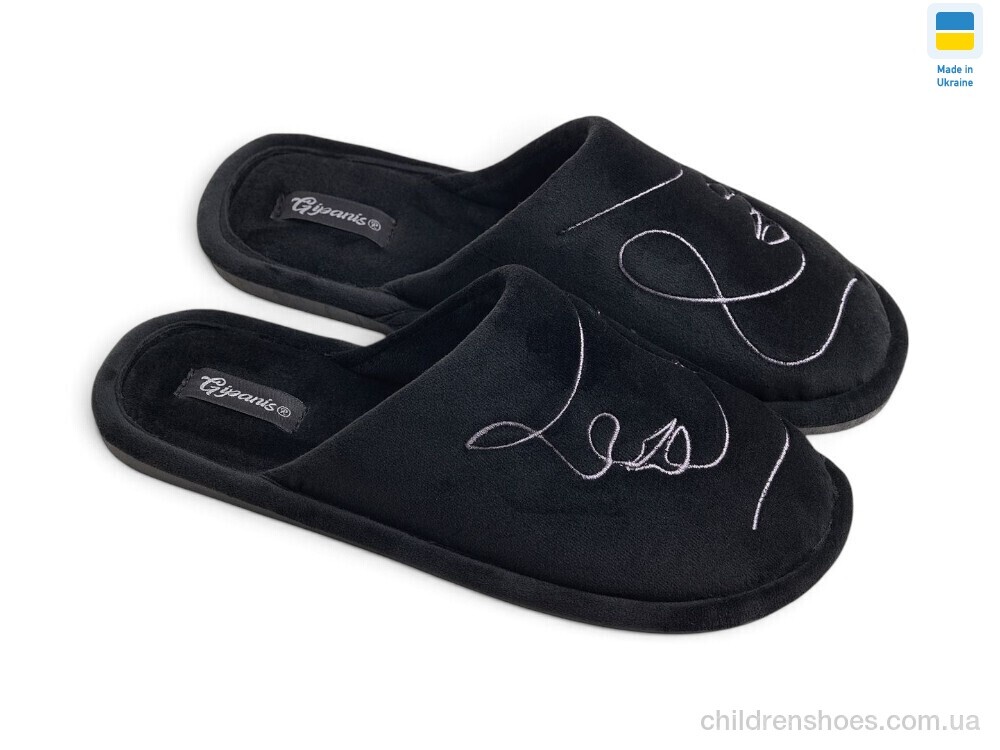 Тапки TD7102 A чорний Rai shoes / p. 37-41 / 8пар